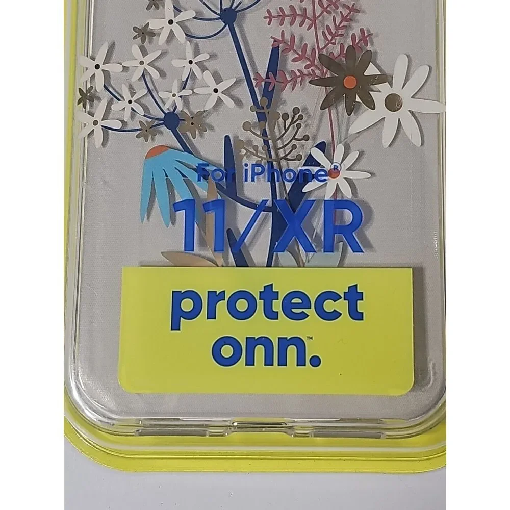onn. iPhone Phone Case 11 / XR Pro Durable Gel‎ Floral Print Cellphone Protector